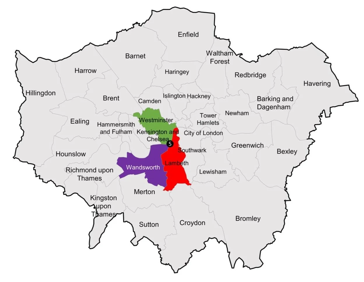 London Borough Tri-Points: The River Thames — Richard Gower
